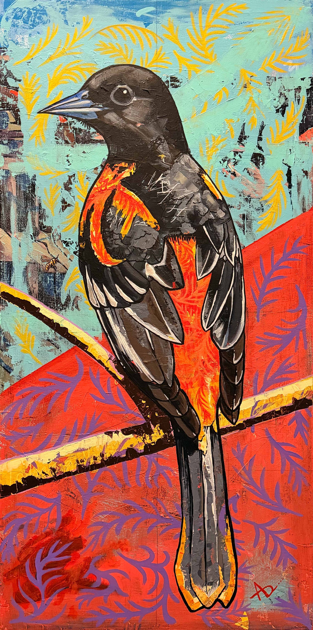 Baltimore Oriole and Honey Bee